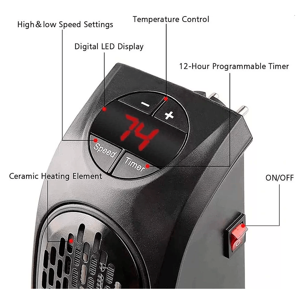 Mini Calefactor Eléctrico Portátil® de 400 W